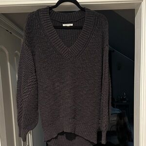 American Eagle Outfitters Charcoal V-Neck Sweater